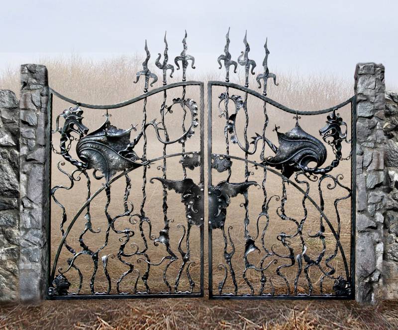 Ворота из металла художественной ковки